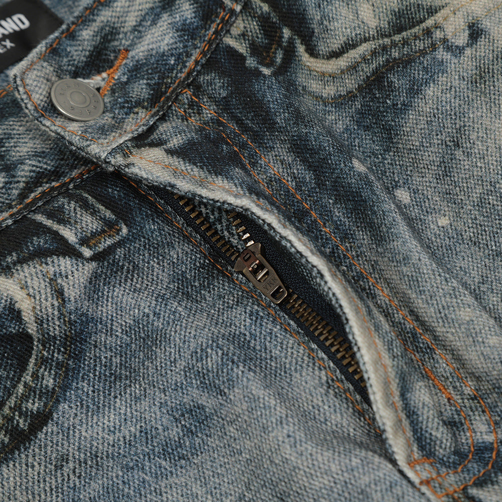 InkFlux Artistic Splash-Paint Men’s Denim Jeans