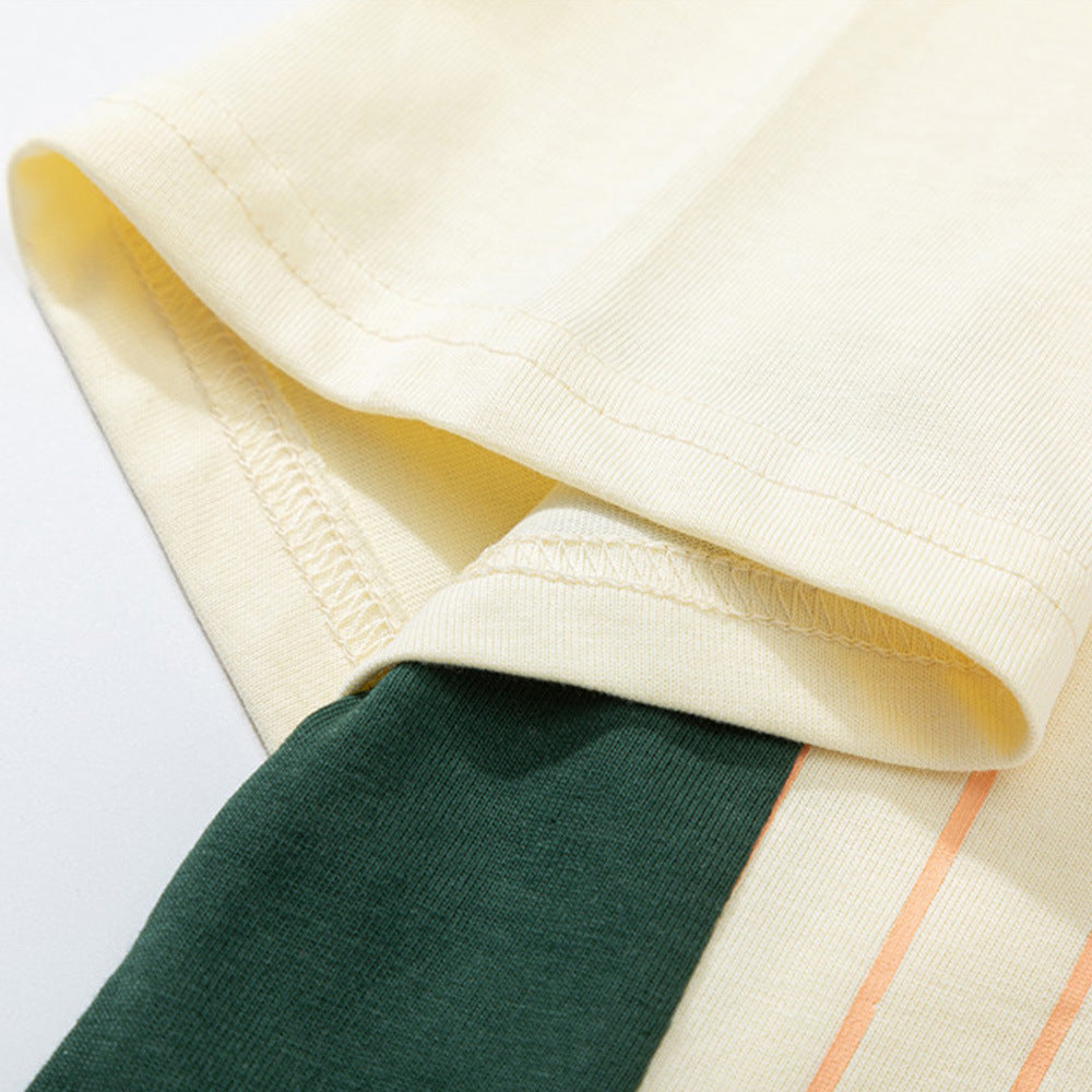 Patchwork Striped Short Sleeve Tee