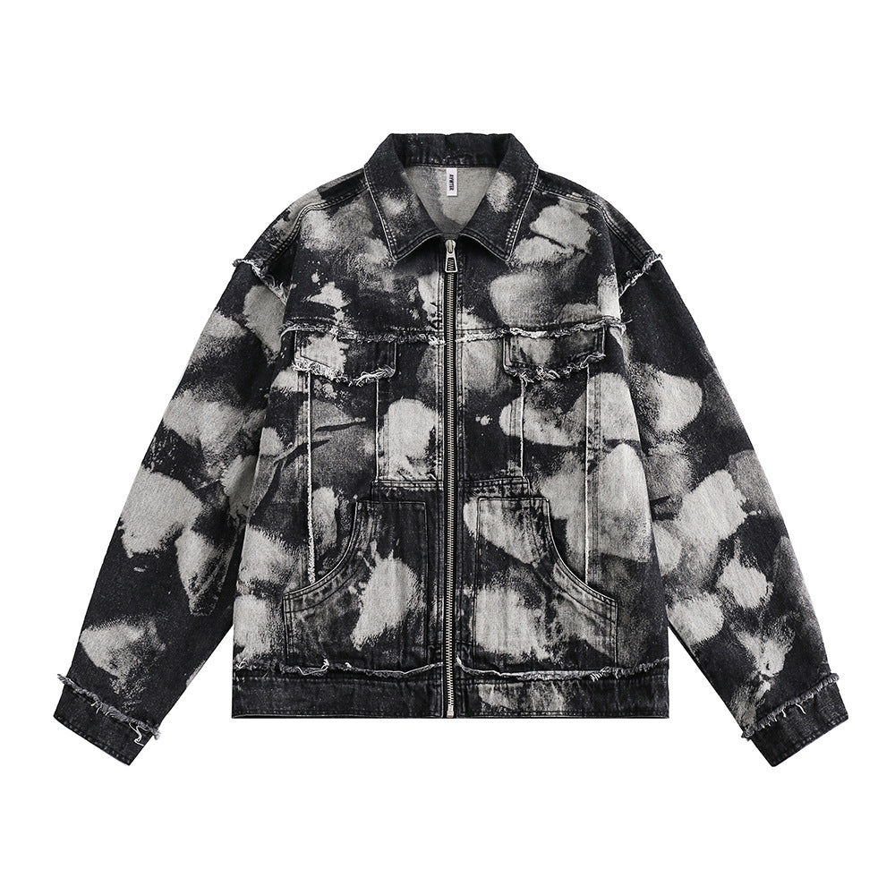 Tie-Dye Splash Ink Artistic Denim Jacket