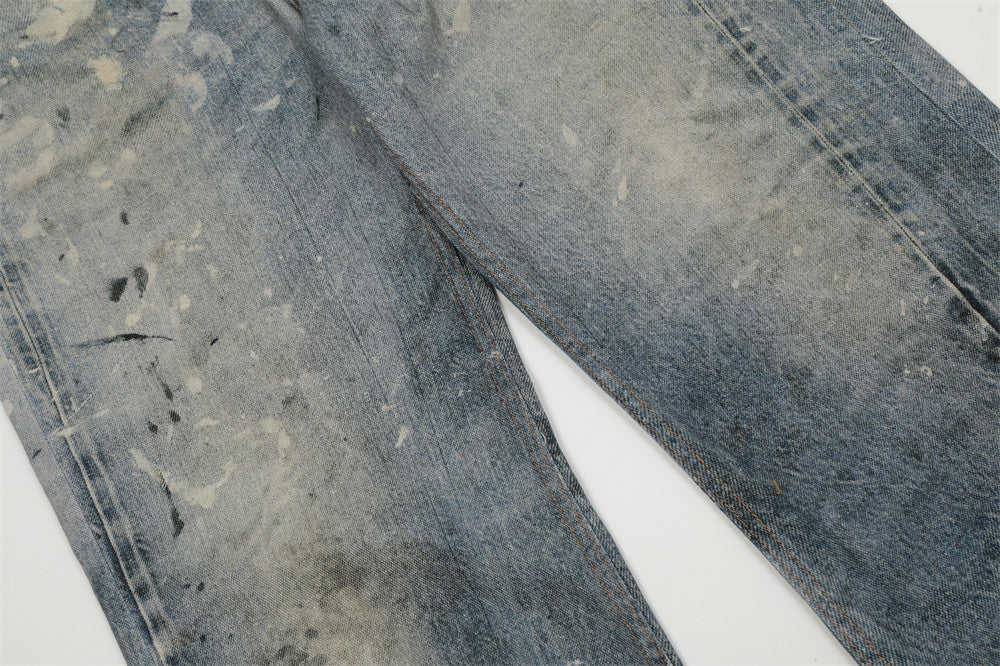 InkFlux Artistic Splash-Paint Men’s Denim Jeans