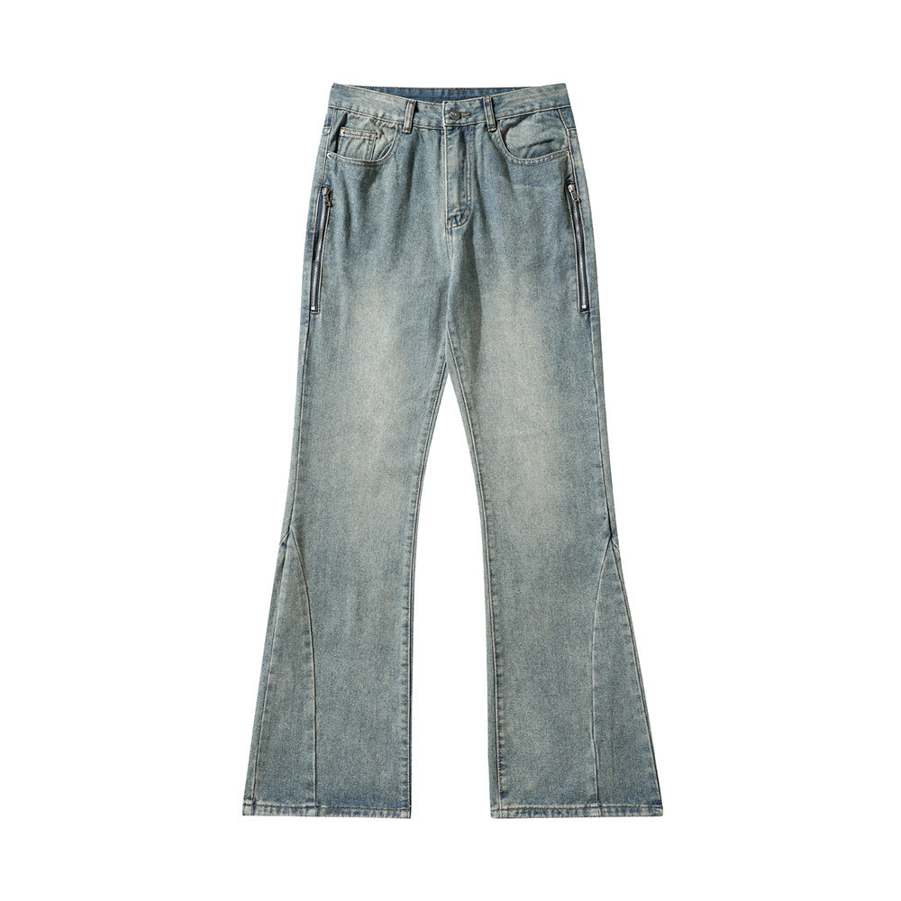 zipper detail pants men