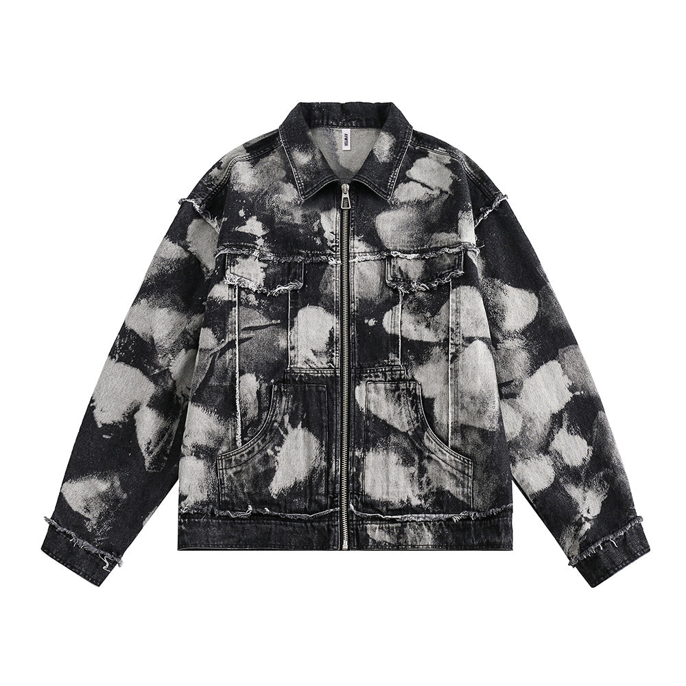 Tie-Dye Splash Ink Artistic Denim Jacket