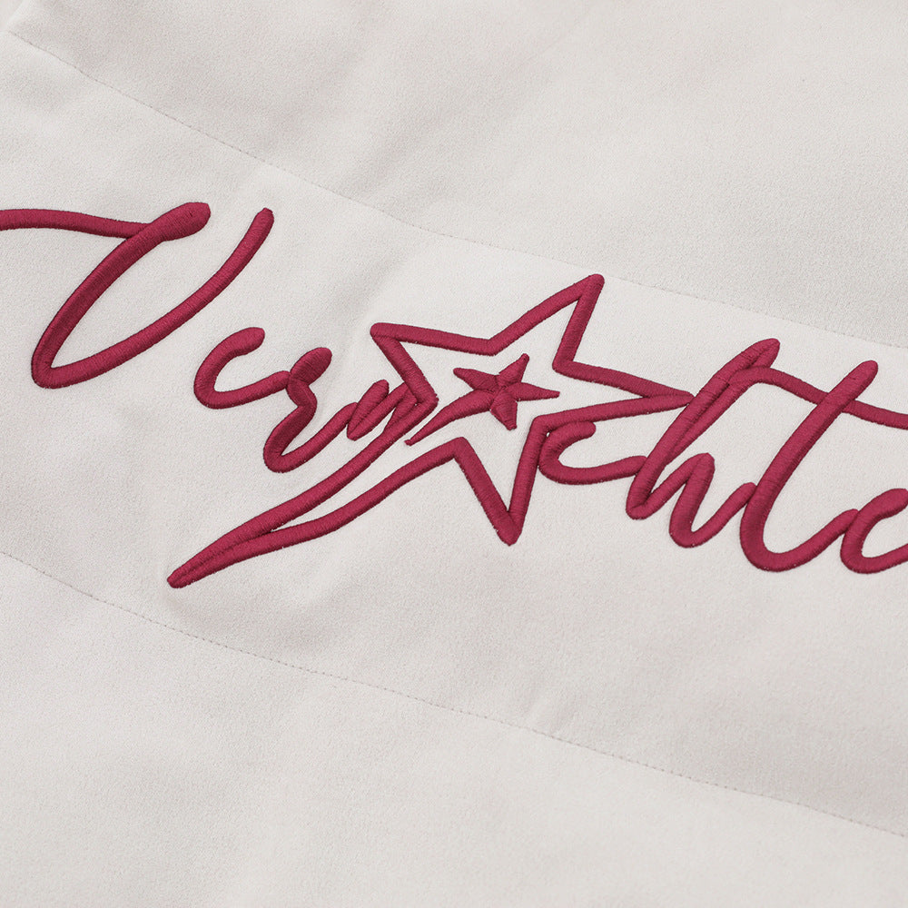 High Street Fashion Brand Embroidered Letters Stand-up Collar Cotton-padded Coat Coat