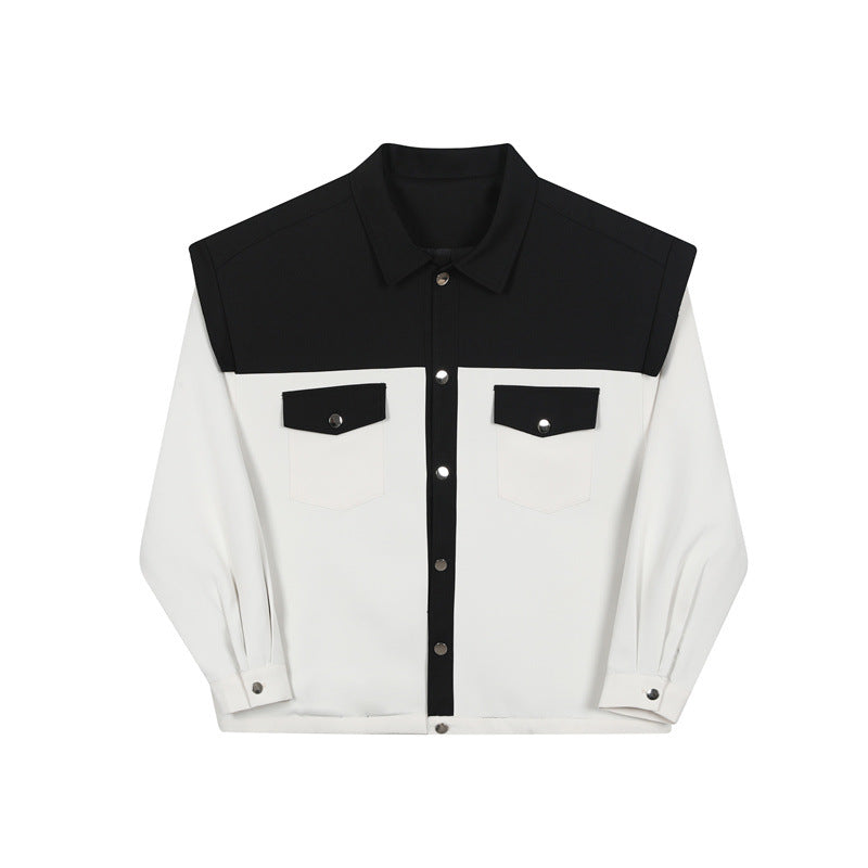 Contrast Casual Thin Sweater Coat