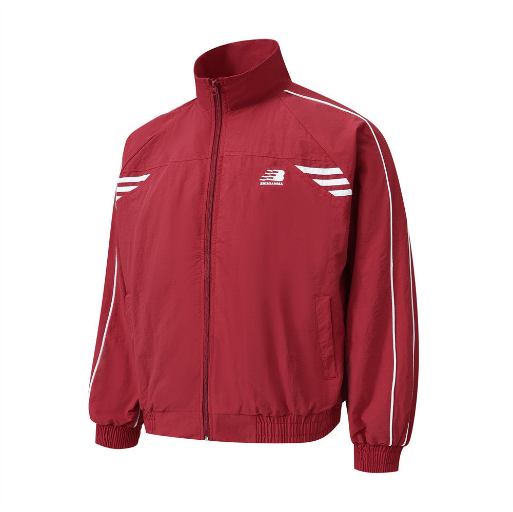 Loose Fit Stand Collar Jacket for Men