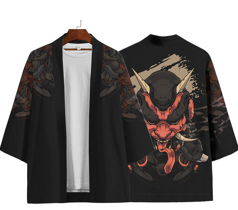 Kimono Jacket Men's National Tide Three-quarter Sleeve Cardigan Sun Protection Clothing