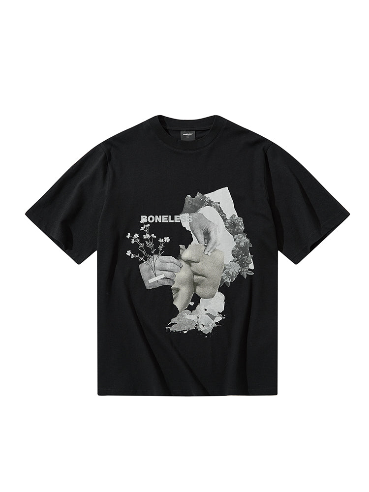 VintageBloom Portrait Print Loose Tee