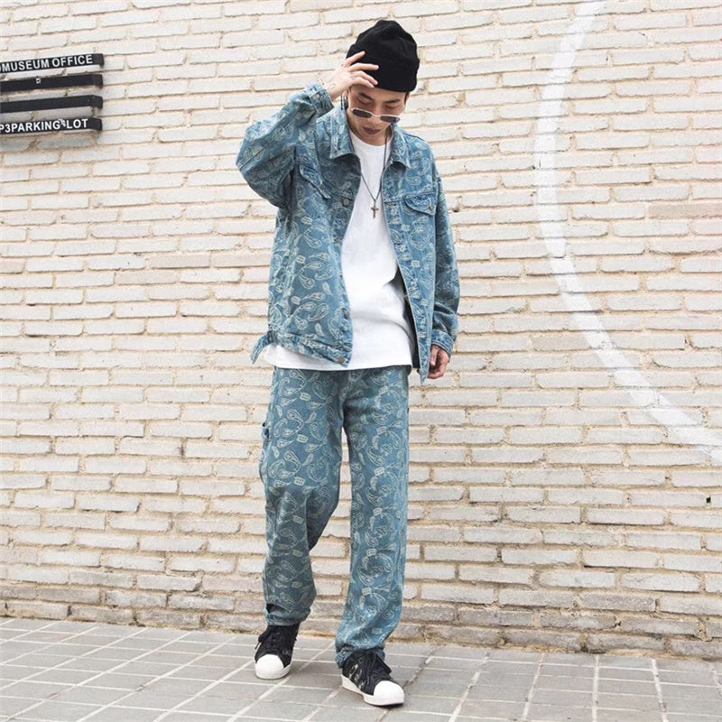 Cashew Jacquard Denim Jacket