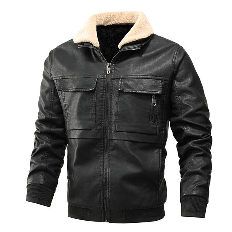 Men’s Zipper Stand Collar Coat