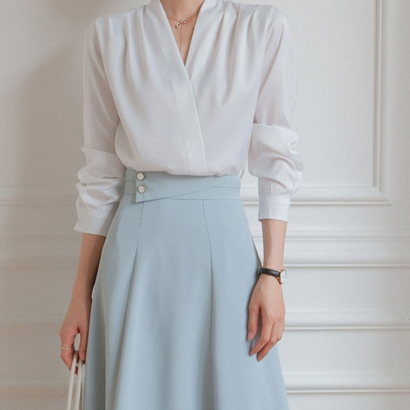 Satin V-Neck Elegance Shirt