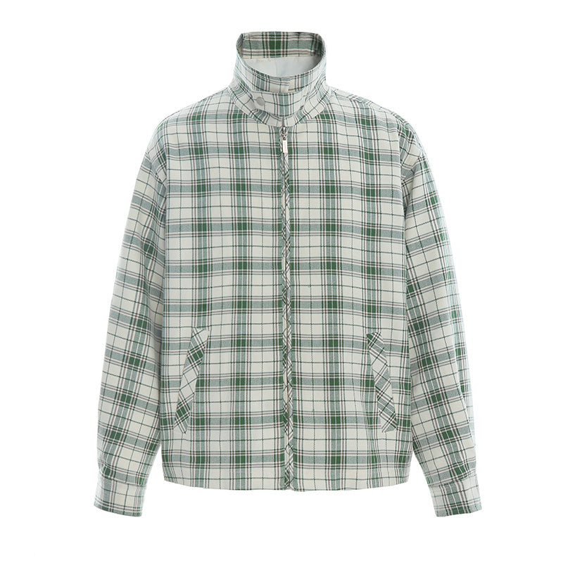 Original Design Jacket Green Plaid Fabric