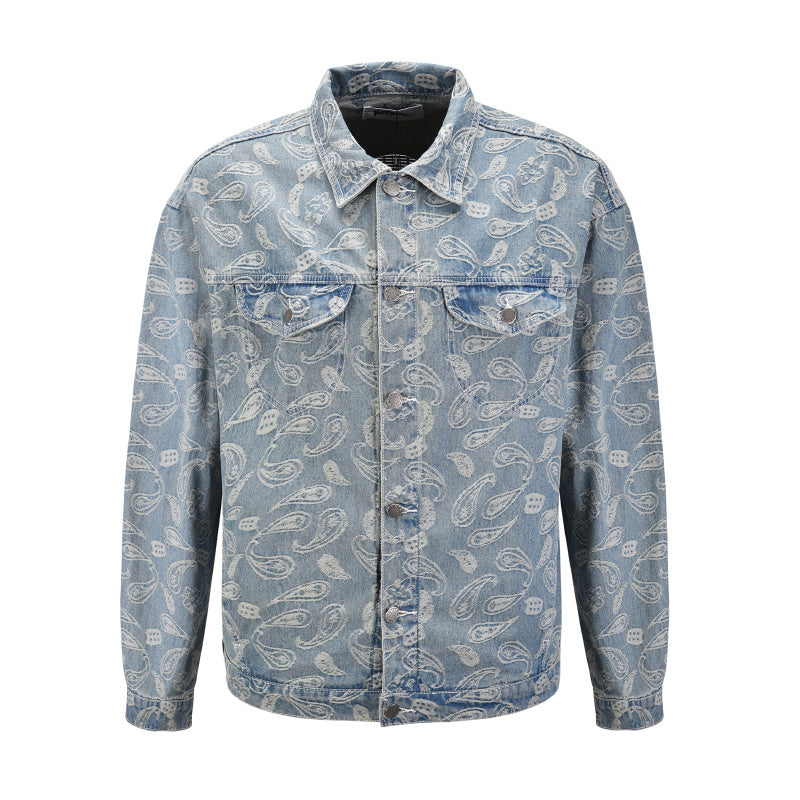 Cashew Jacquard Denim Jacket