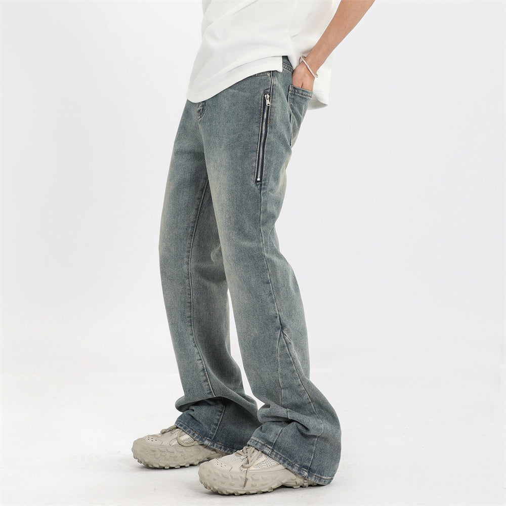 zipper detail pants men