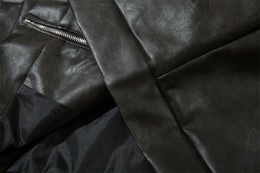 ValorMen Embroidered PU Leather Jacket