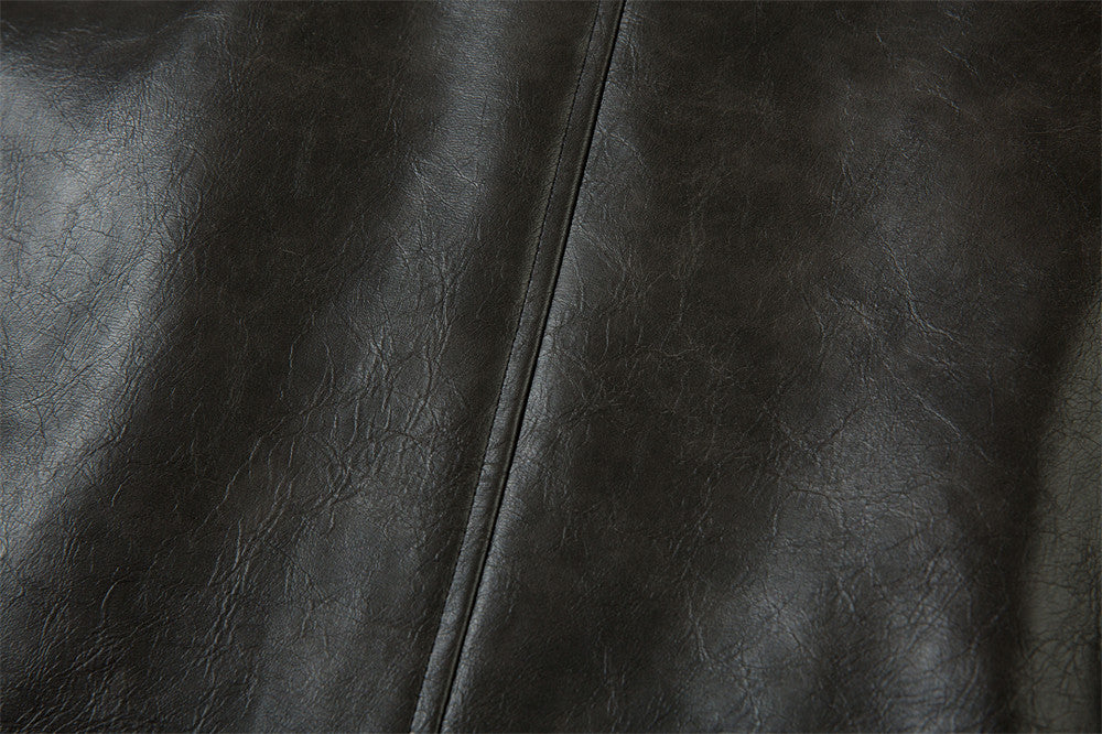 ValorMen Embroidered PU Leather Jacket