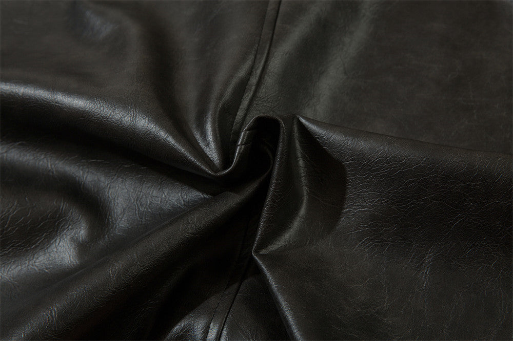 ValorMen Embroidered PU Leather Jacket