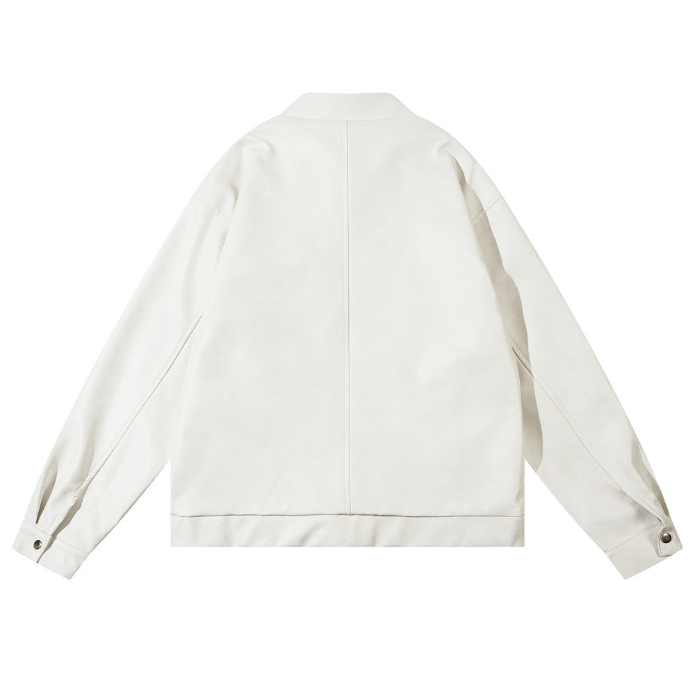 ValorMen Embroidered PU Leather Jacket