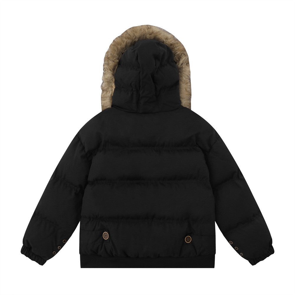 Fur Collar Hood Cotton Clothes Male