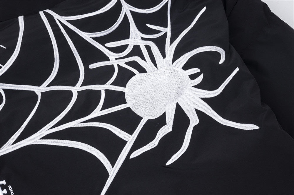 Men's Spider Web Paddle Printing Stand-up Collar Cotton-padded Clothes