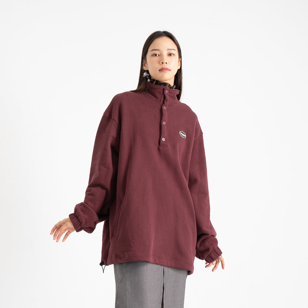 Retro Stand Collar Plus Velvet Pullover Sweater