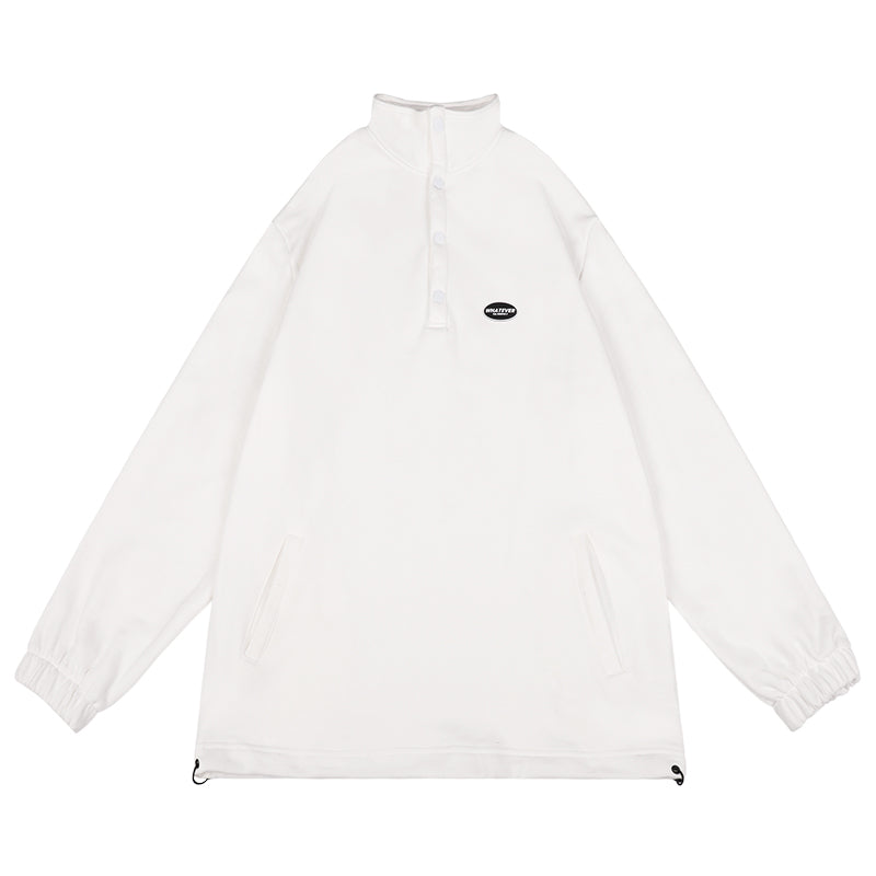 Retro Stand Collar Plus Velvet Pullover Sweater