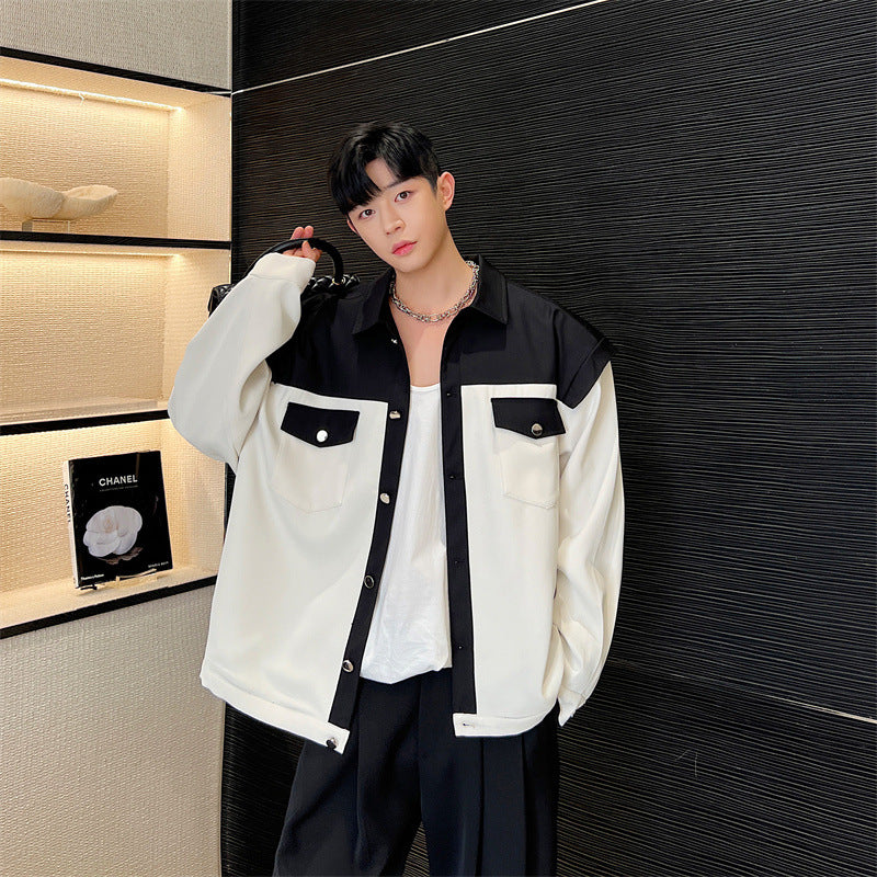 Contrast Casual Thin Sweater Coat