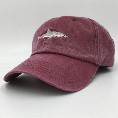 mbroidered Shark Baseball Cap