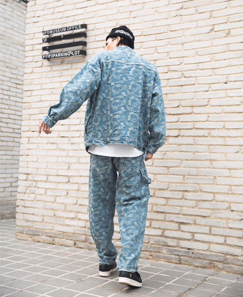 Cashew Jacquard Denim Jacket