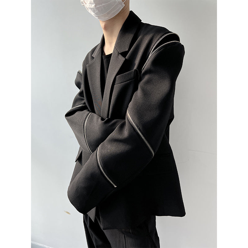 Niche Zipper Suit Jacket
