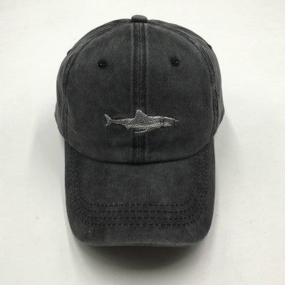 mbroidered Shark Baseball Cap