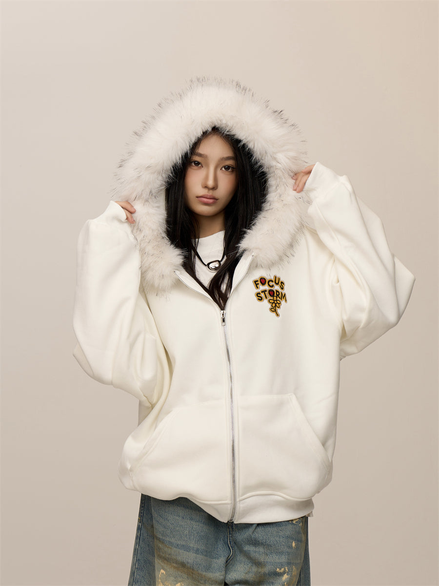 Retro Stitch Casual Zip Jacket