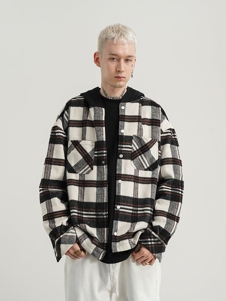 Loose-Fit Hooded Plush Coat