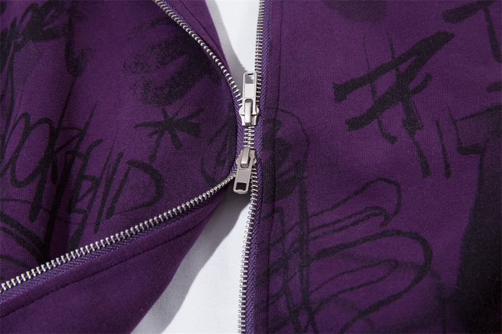 Men’s Graffiti Print Hoodie – Urban Street Edition