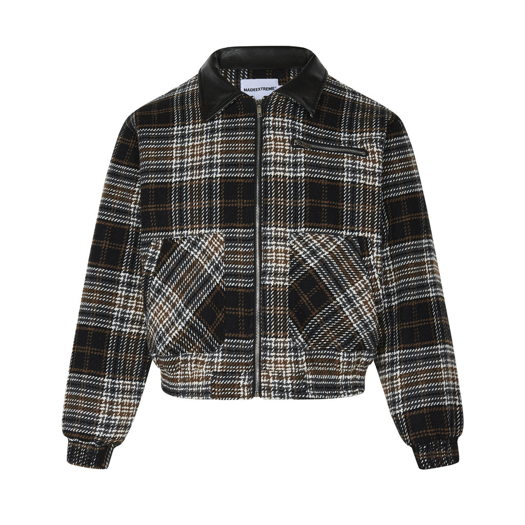 HeritageGrid Unisex Retro Plaid Turn-Down Collar Coat