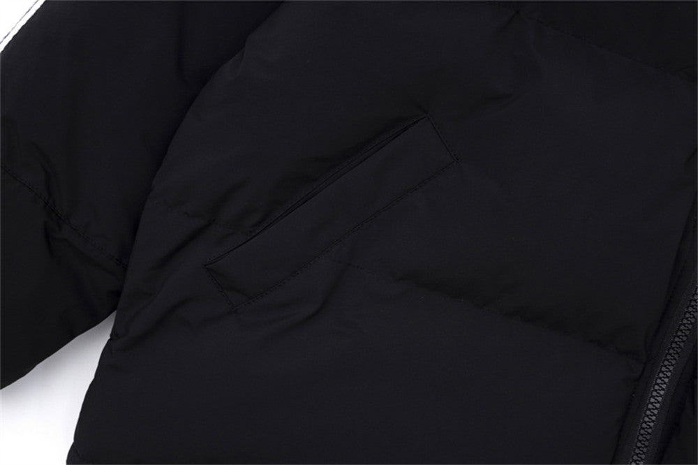 Printed Stand Collar Cotton-padded Coat Men