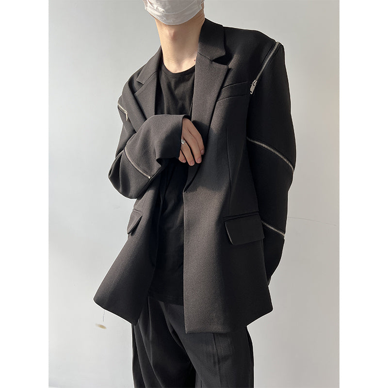 Niche Zipper Suit Jacket