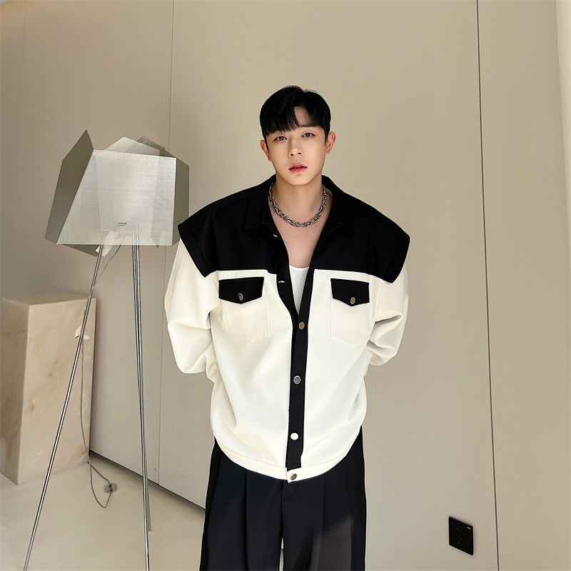 Contrast Casual Thin Sweater Coat