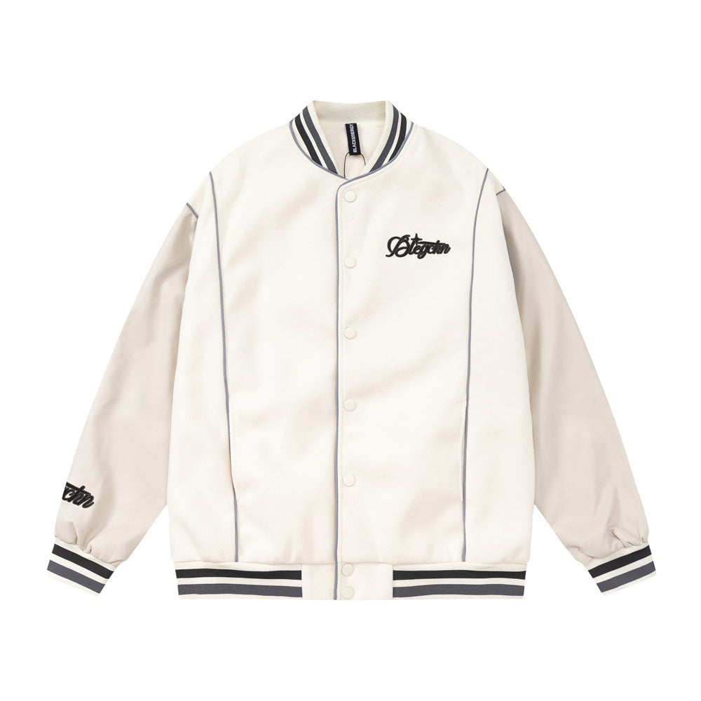 RugbyCraft Embroidered Leather Jacket