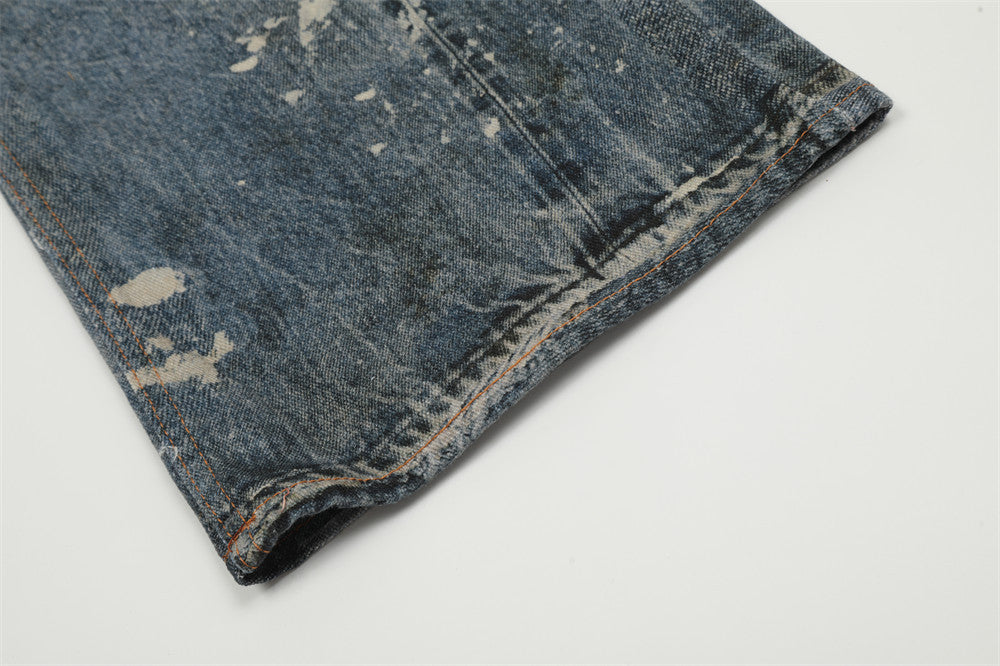 InkFlux Artistic Splash-Paint Men’s Denim Jeans