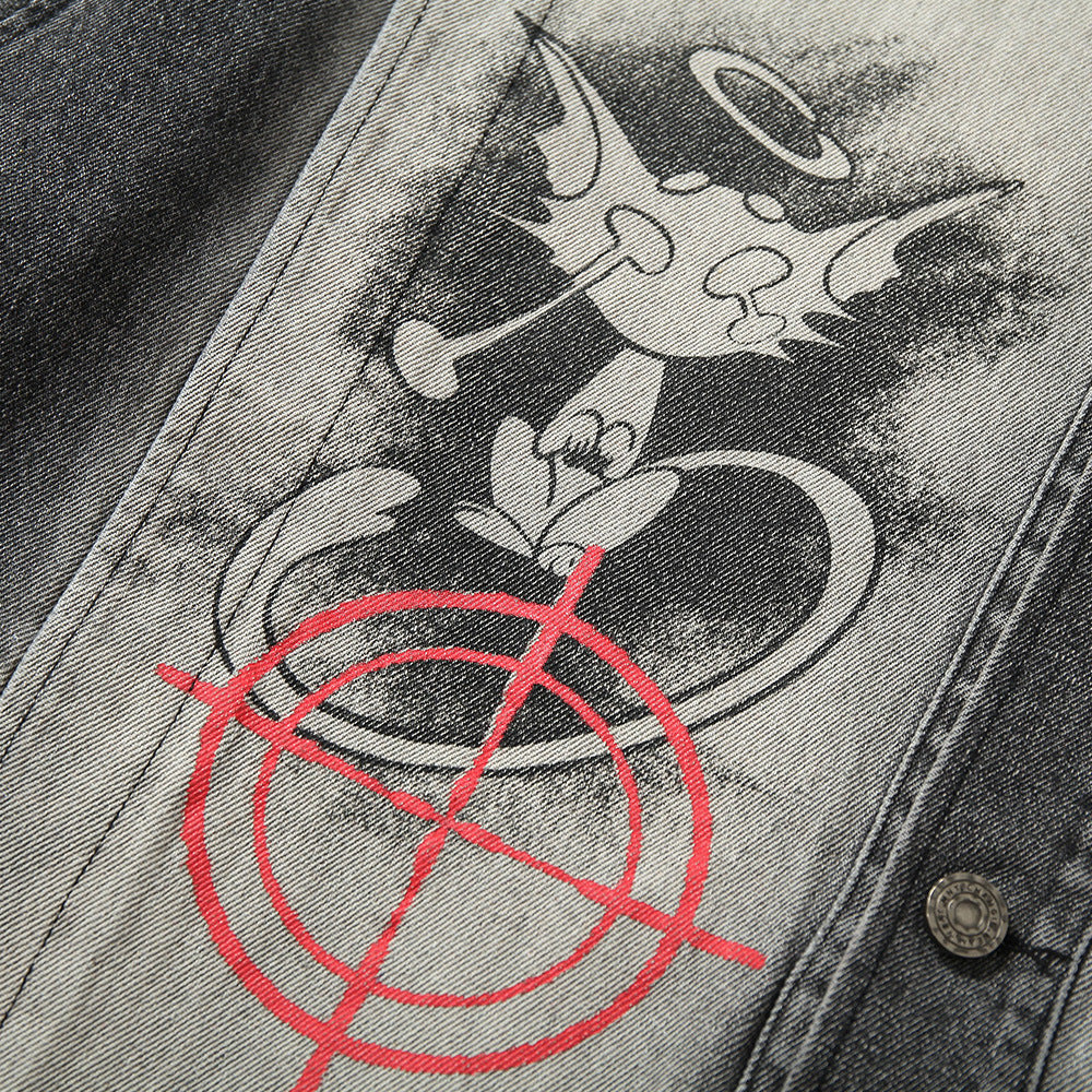 Demon Punk Gradient Denim Jacket