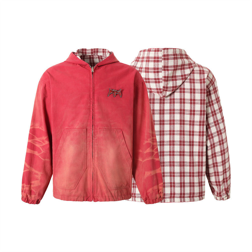 European Plaid Print Jacket