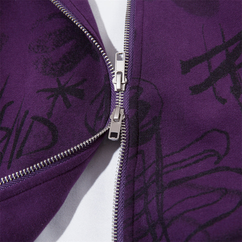 Men’s Graffiti Print Hoodie – Urban Street Edition