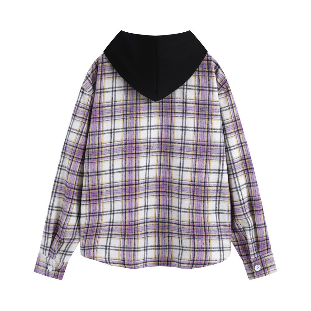 The GridForm Hooded Overshirt Plaid Colorblock Edition