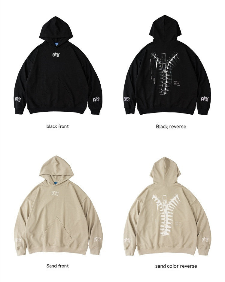 UrbanVibe Bone-Zip Oversized Casual Sweater