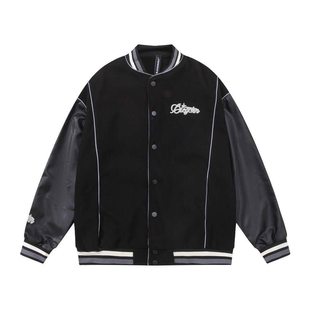 RugbyCraft Embroidered Leather Jacket