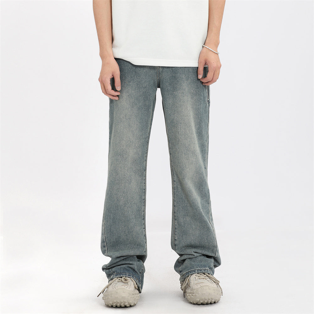 zipper detail pants men