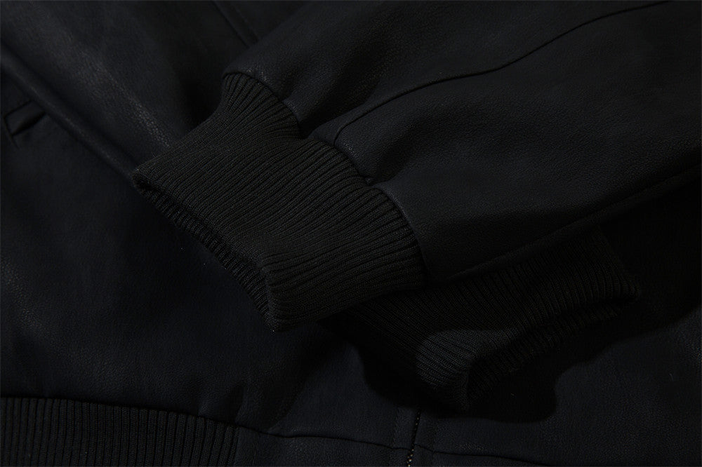 Men’s Leather Polo Collar Jacket