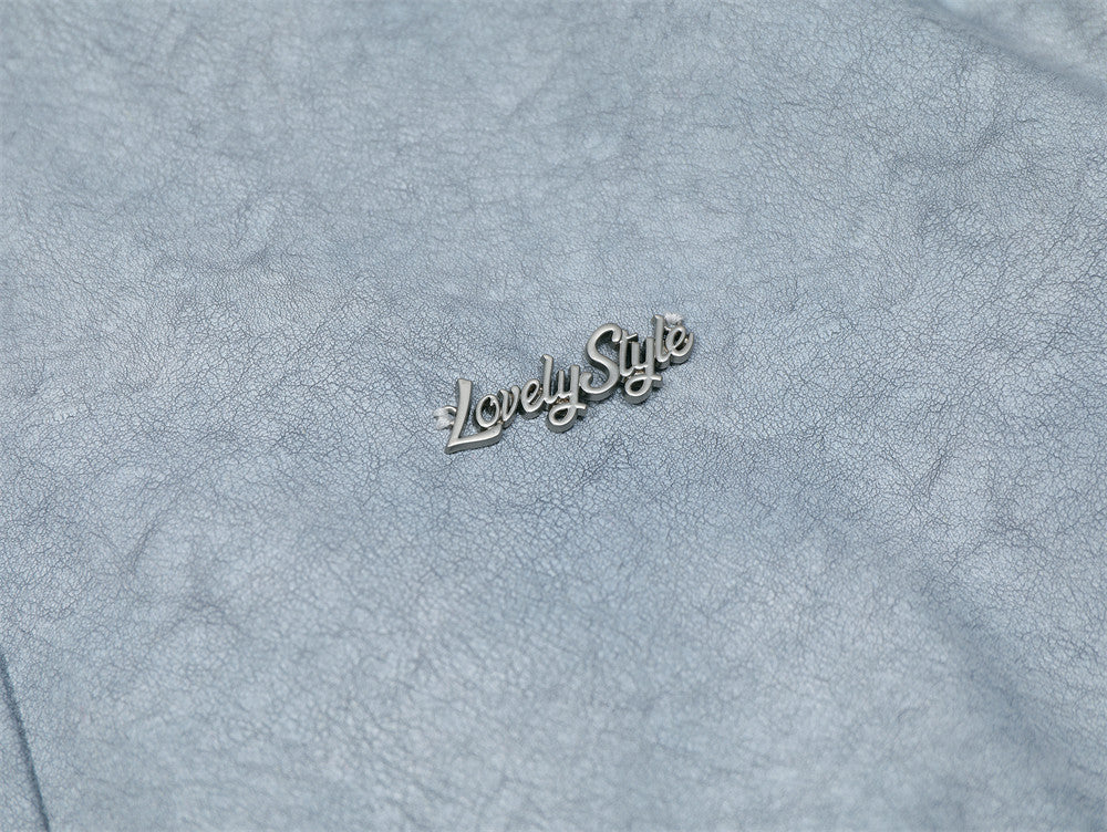 Vercanti Plaid-Stitch Heritage Leather Lapel Coat