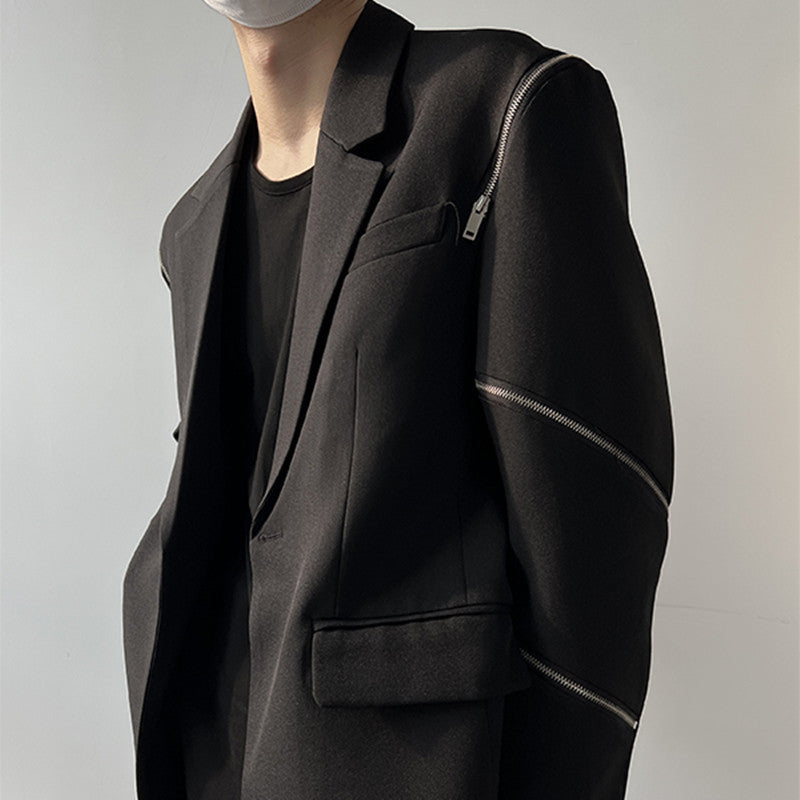 Niche Zipper Suit Jacket