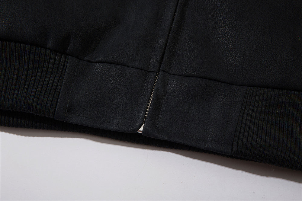 Men’s Leather Polo Collar Jacket